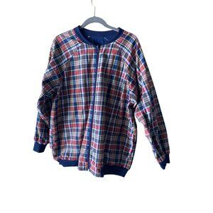 Blast Vintage Mens Jacket Size XL Multicolor Reversible Plaid Bomber Rare
